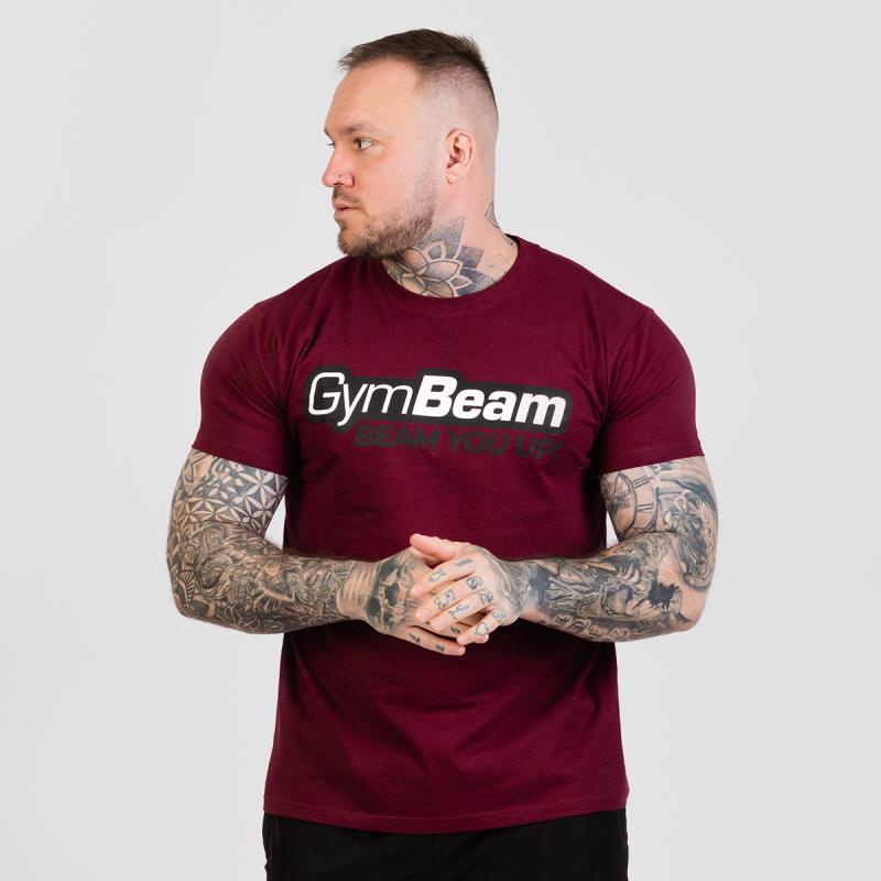 GymBeam Tričko Beam Burgundy GymBeam