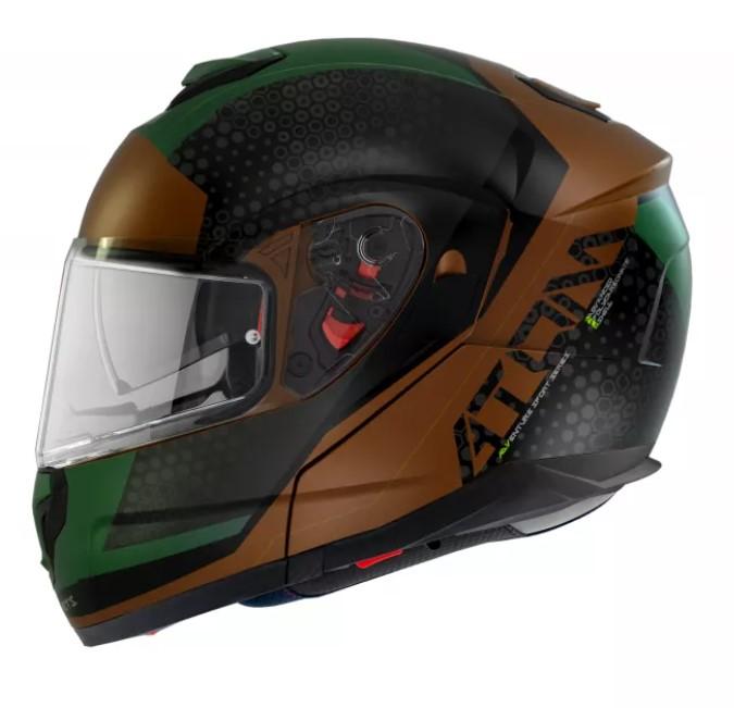 MT Helmets Atom SV Adventure A6 černo-hnědo-zelená Mt Helmets