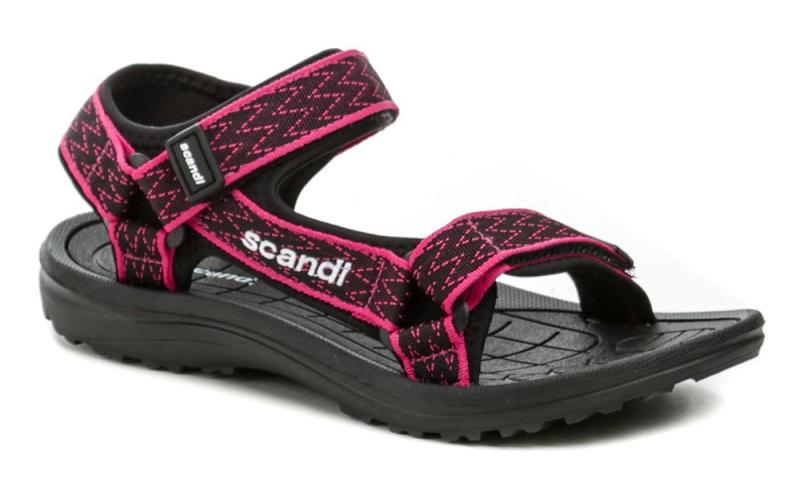 Scandi 251-0002-T1 černo růžové sandály Scandi