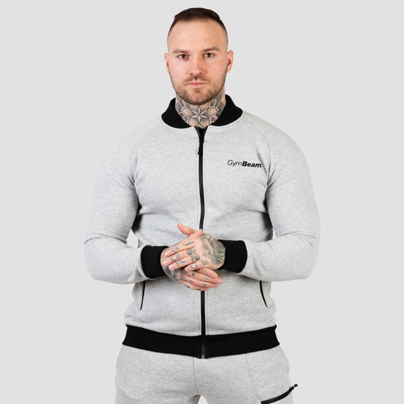 GymBeam Mikina Zipper Classic Grey GymBeam