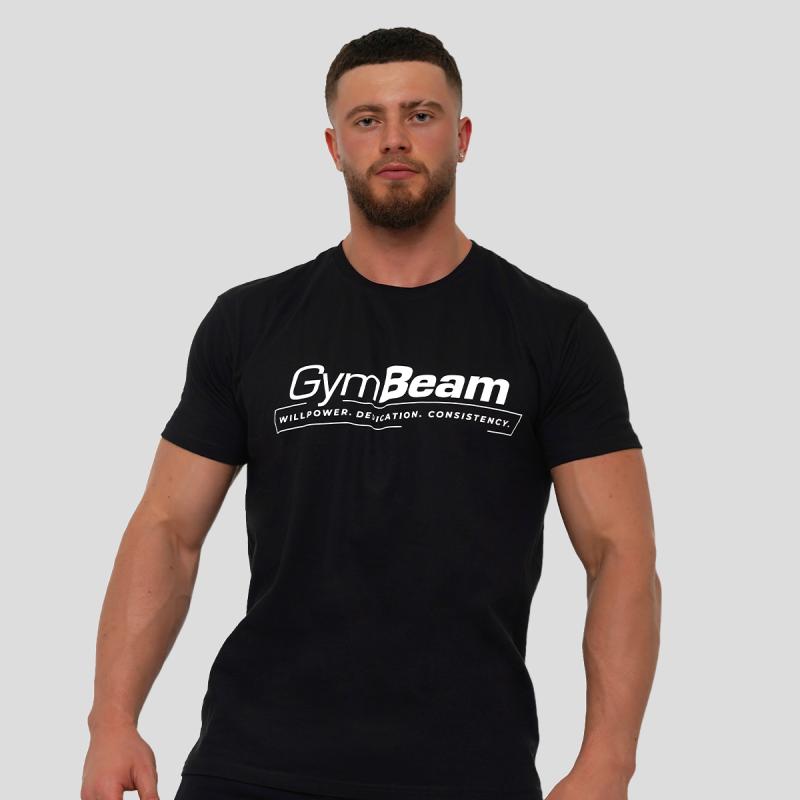 GymBeam Tričko Willpower Black GymBeam