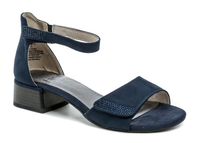 Jana 8-28261-20 modré dámské sandály na podpatku šíře H Jana