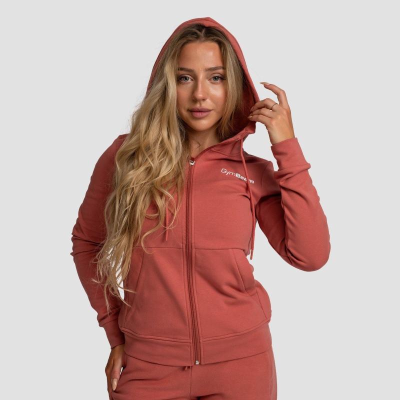 GymBeam Dámská mikina se zipem Limitless Cinnamon GymBeam