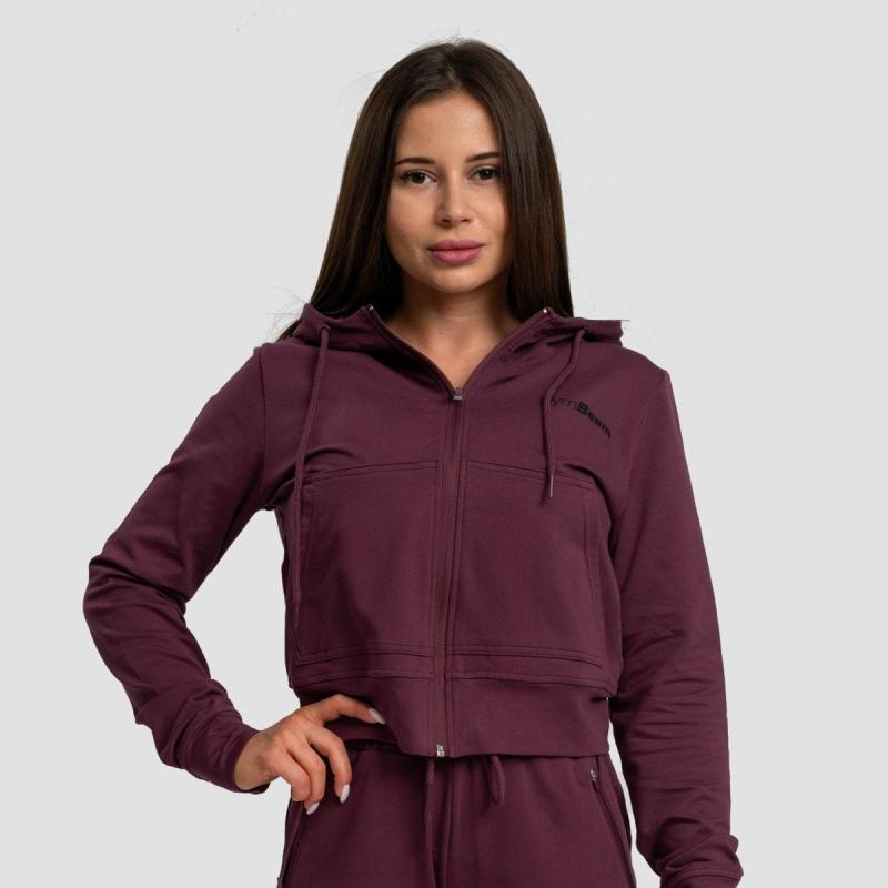 GymBeam Dámská mikina Zip-up TRN Eggplant GymBeam