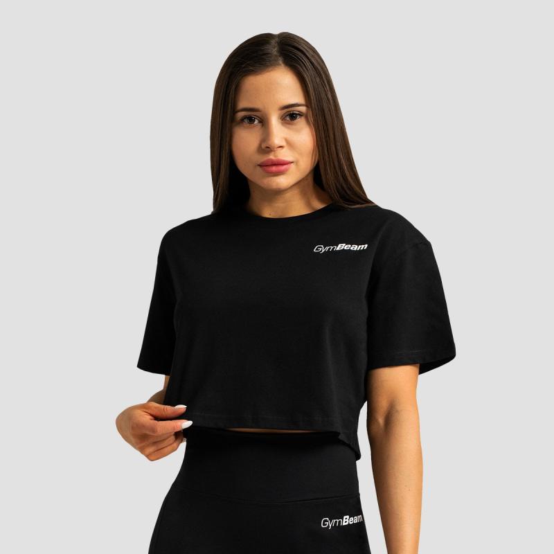 GymBeam Dámské tričko Cropped Limitless Black GymBeam