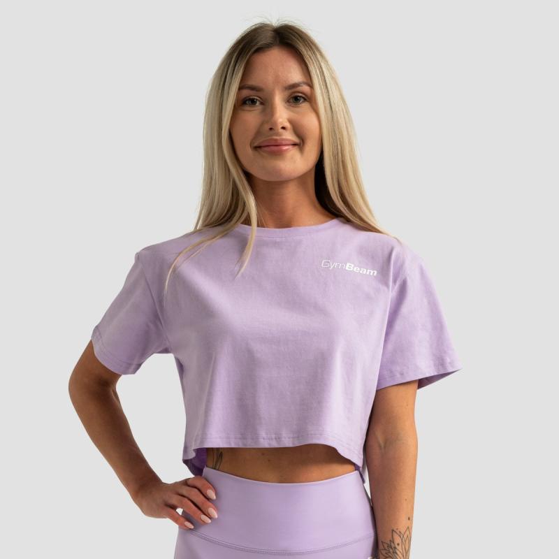 GymBeam Dámské tričko Cropped Limitless Lavender GymBeam