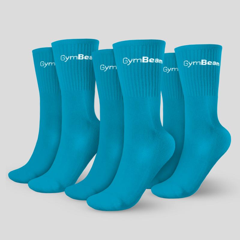GymBeam Ponožky 3/4 Socks 3Pack Aquamarine GymBeam