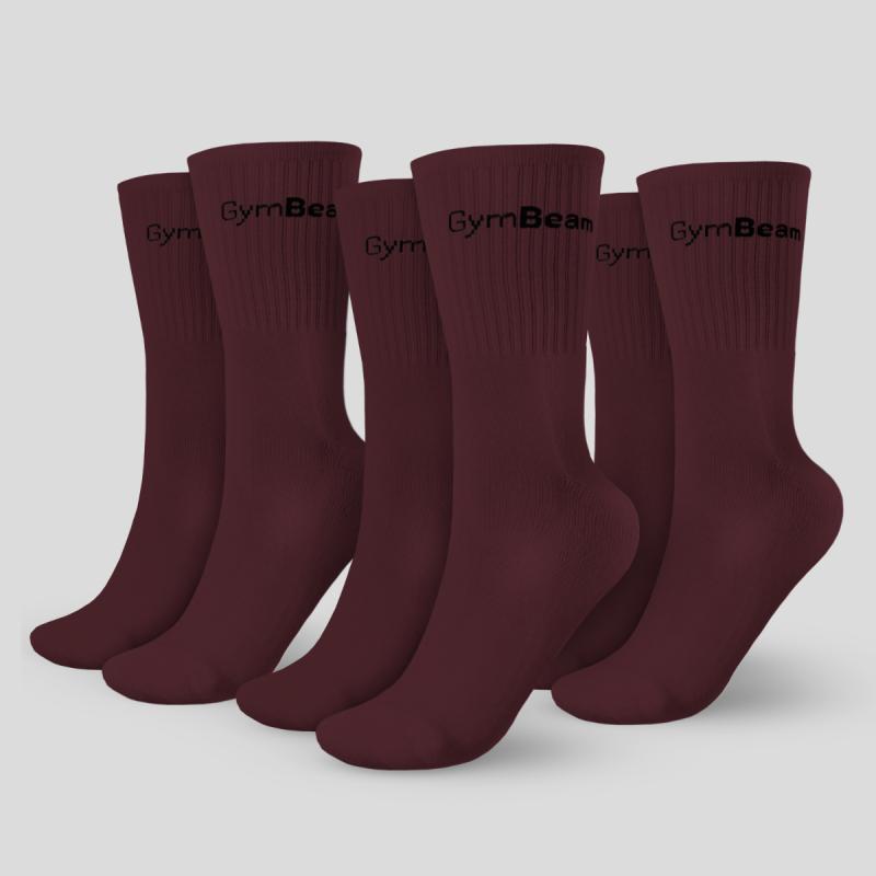 GymBeam Ponožky 3/4 Socks 3Pack Eggplant GymBeam