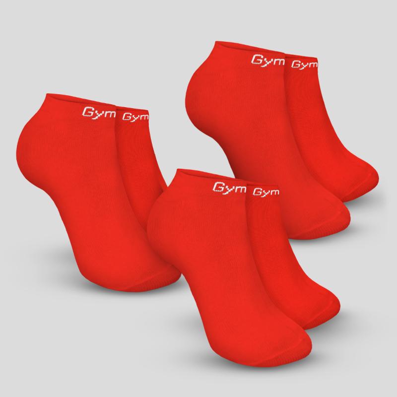 GymBeam Ponožky Ankle Socks 3Pack Hot Red GymBeam