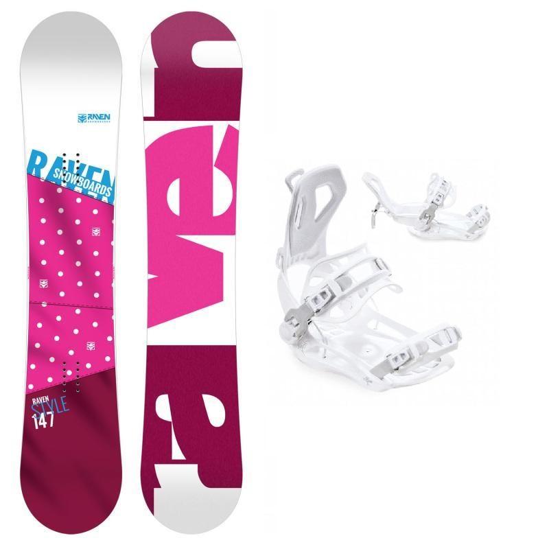 Raven Style Pink dámský snowboard + Raven FT360 white snowboardové vázání Raven