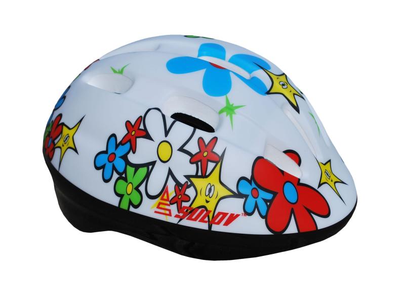 Sulov Dětská cyklo helma Junior bílá s květy Sulov