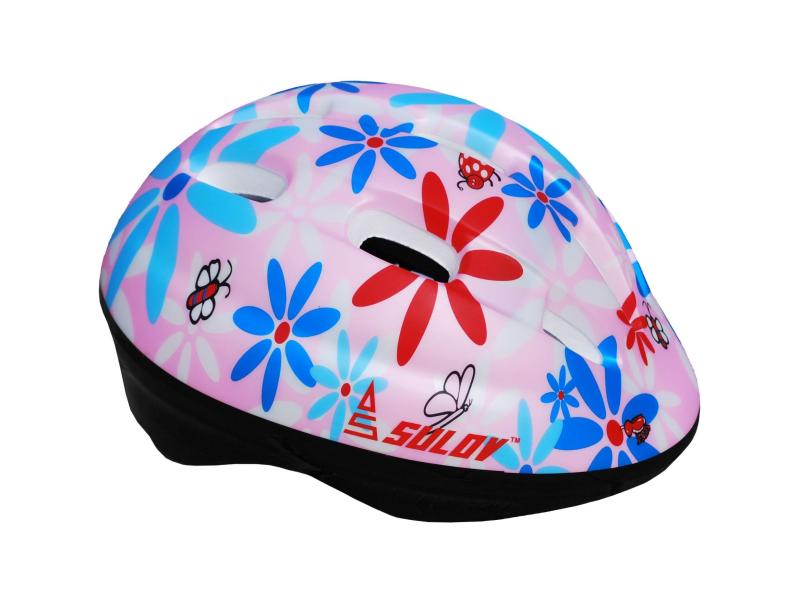 Sulov Dětská cyklo helma Junior sv. růžová s květy Sulov
