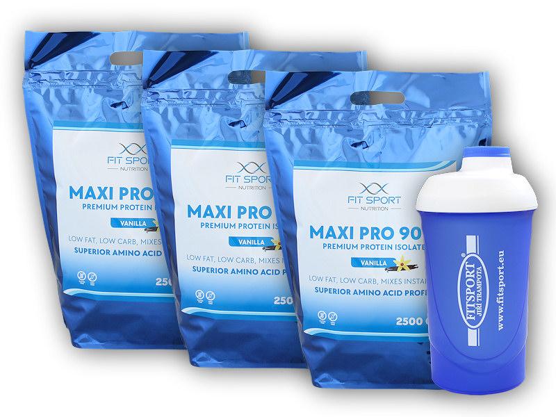 Fit Sport Nutrition 3x Maxi Pro 90% 2500g + šejkr Fitsport Fit Sport Nutrition