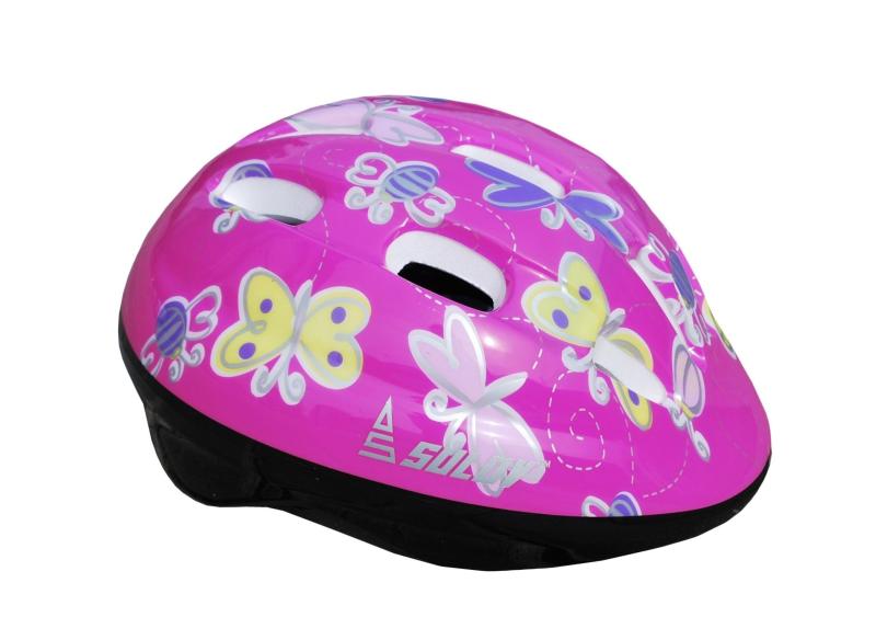 Sulov Junior dětská cyklo helma tm. růžová s motýlky Sulov