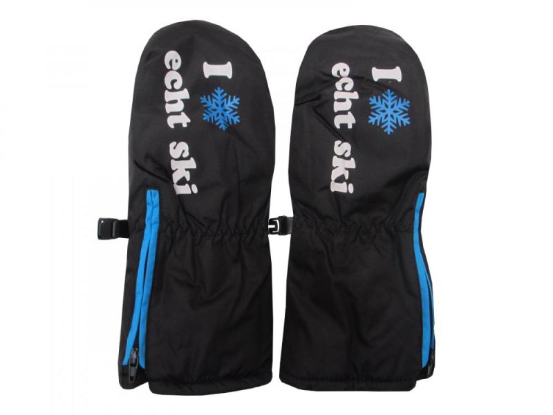 Dětské zimní lyžařské rukavice palčáky Echt C083 černá+modrá