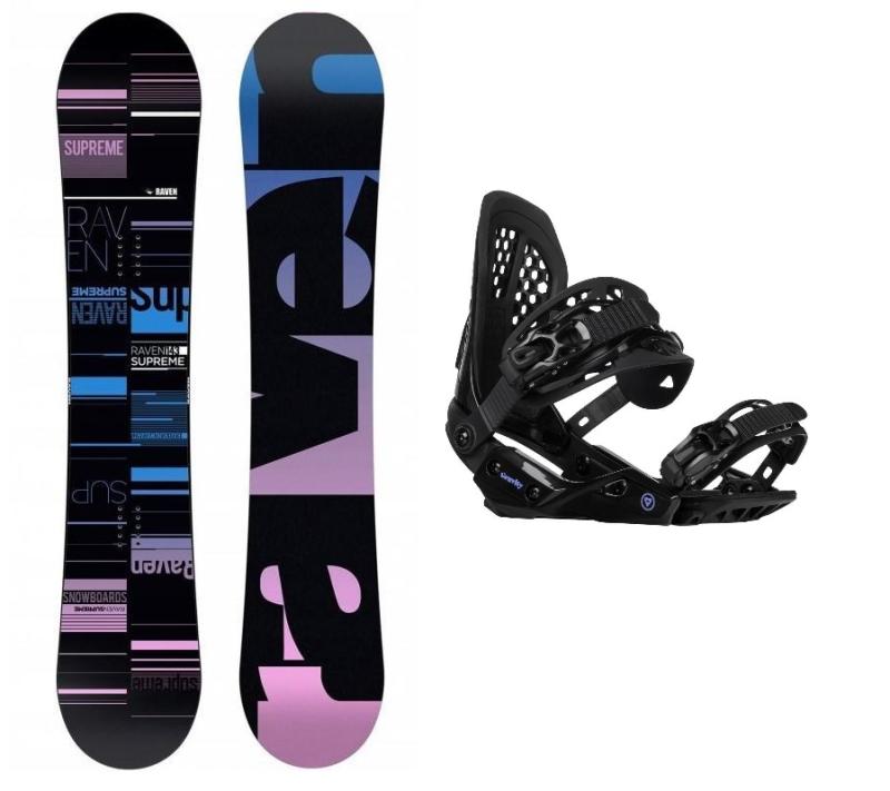 Raven Supreme black dámský snowboard + Gravity G2 Lady black vázání Raven