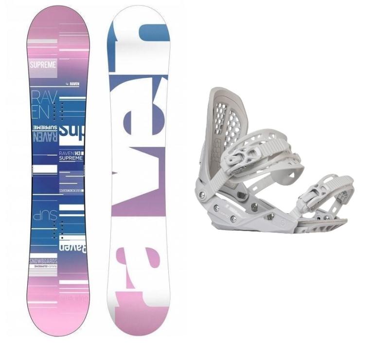 Raven Supreme white dámský snowboard + Gravity G2 Lady white vázání Raven