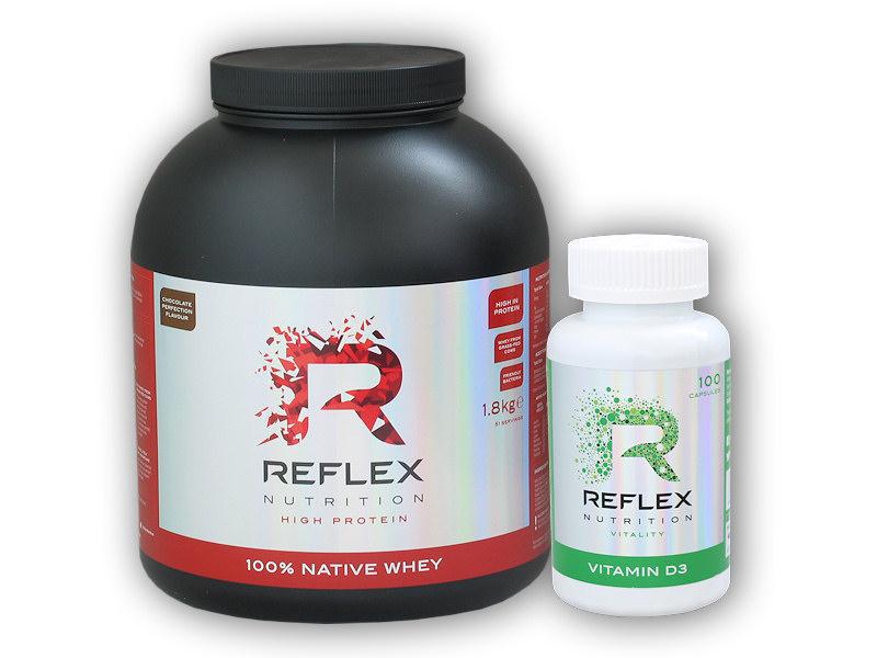 Reflex Nutrition 100% Native Whey Protein 1800g+Vit D3 100cps Reflex Nutrition