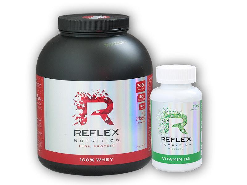 Reflex Nutrition 100% Whey Protein 2000g + Vitamin D3 100 cps Reflex Nutrition