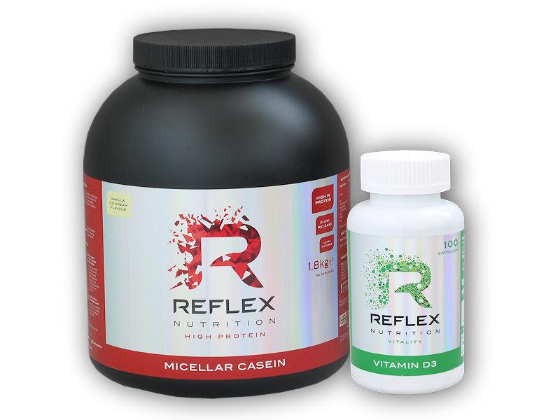 Reflex Nutrition Micellar Casein 1800g + Vitamin D3 100 cps Reflex Nutrition