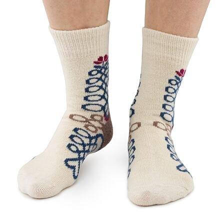 Vlnka Ovčí ponožky Merino s lidovým vzorem přírodní Vlnka