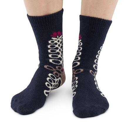 Vlnka Ovčí ponožky Merino s lidovým vzorem - tmavě modrá Vlnka