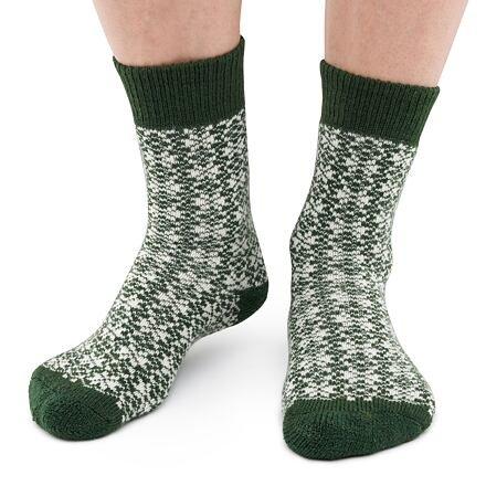 Vlnka Vánoční ponožky Merino zelená Vlnka