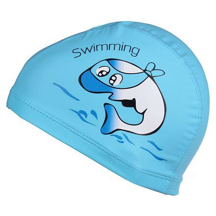 Merco Dolphin dětská plavecká čepice světle modrá Merco