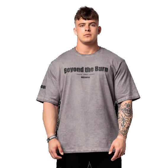 Nebbia Washed-off bavlněné heavyweight tričko GRIND 370 Nebbia