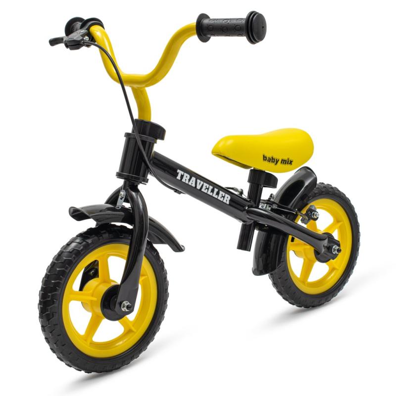 Baby Mix Dětské balanční kolo s brzdou Traveller černé BABY MIX
