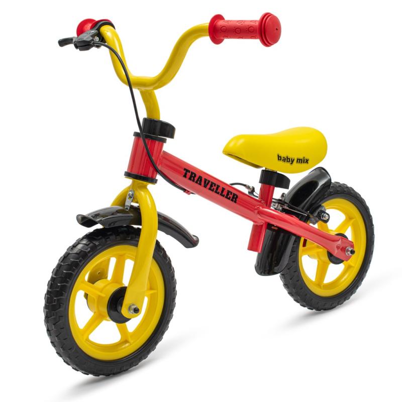 Baby Mix Dětské balanční kolo s brzdou Traveller červené BABY MIX