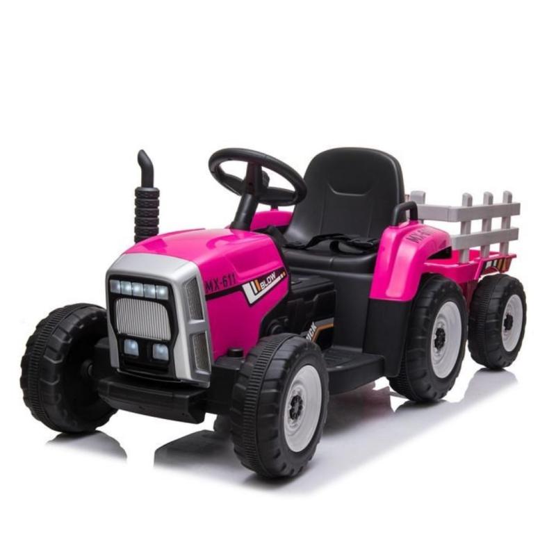 Baby Mix Elektrický traktor Erick s dálkovým ovladačem růžový BABY MIX