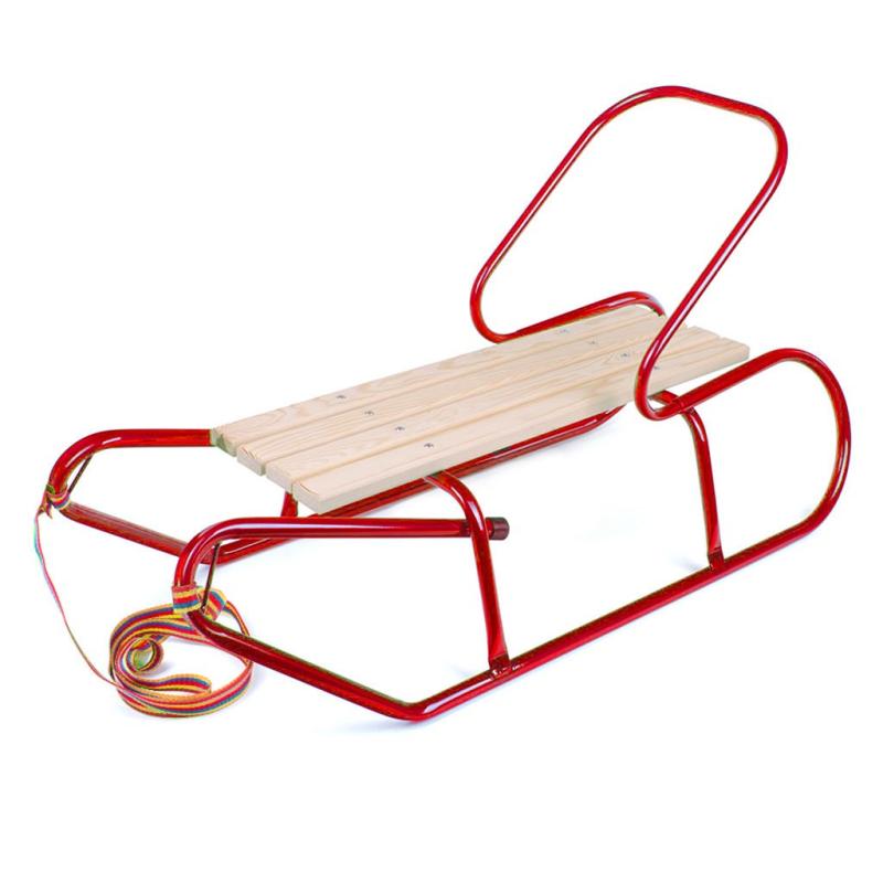 Bayo Dětské kovové sáňky s opěradlem 87 cm červené BAYO