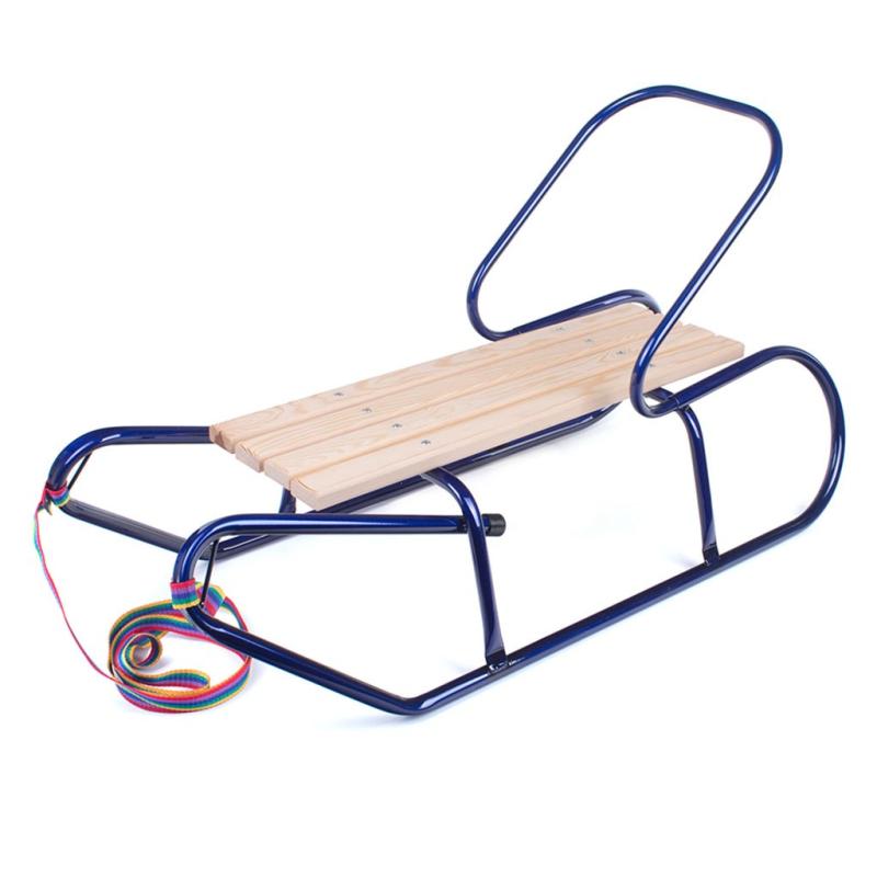 Bayo Dětské kovové sáňky s opěradlem 87 cm modré BAYO