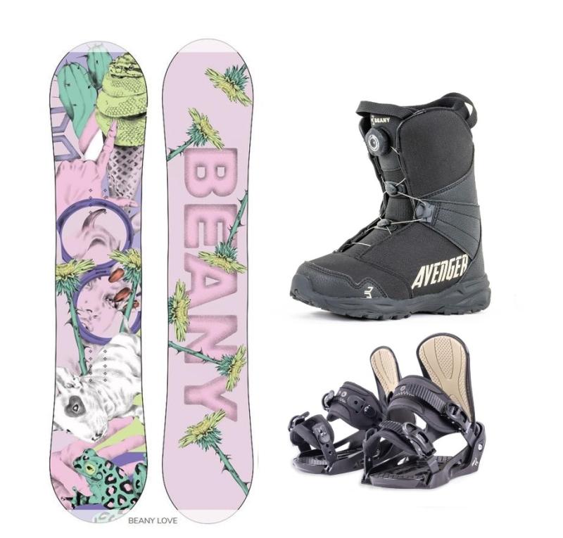 Beany LOVE dívčí snowboard + Beany Junior vázání + Beany Avenger BS boty Beany