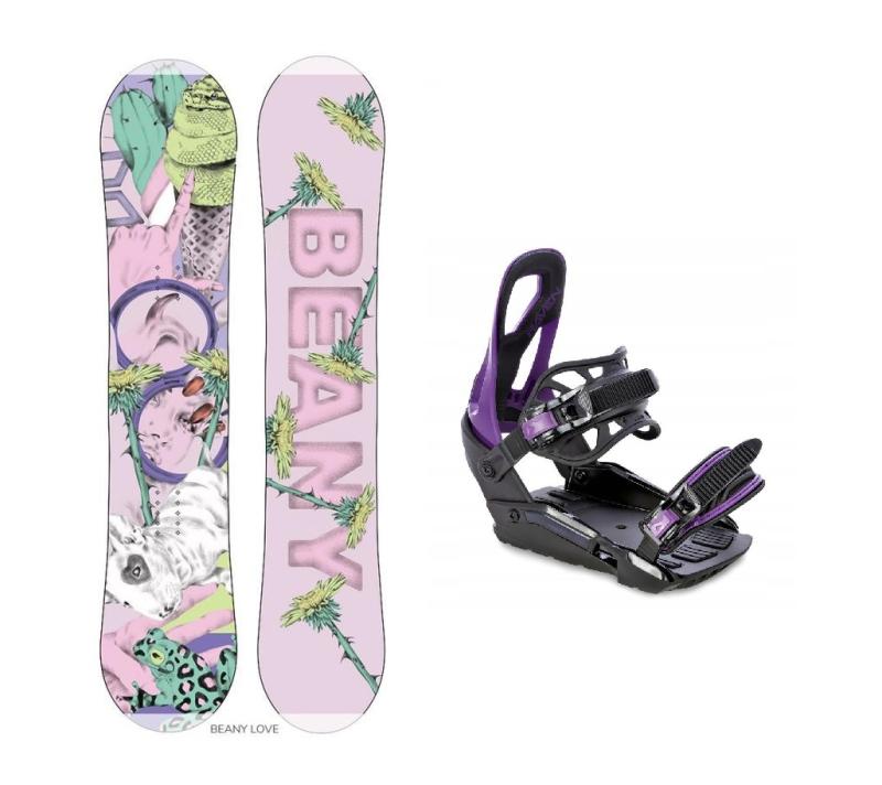 Beany LOVE dívčí snowboard + Raven S230 Black/violet vázání Beany