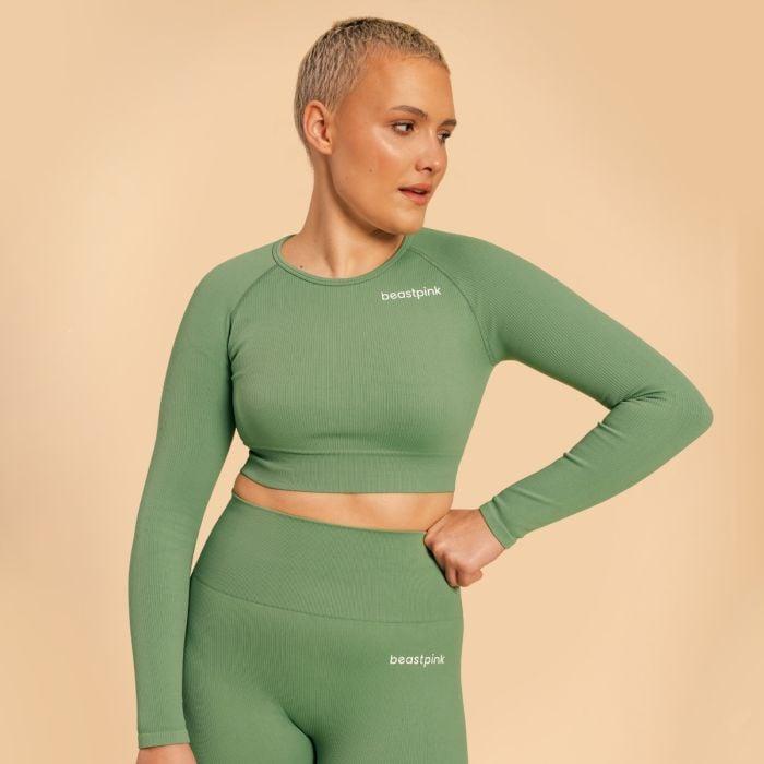 BeastPink Dámský top Hyper Crop Top Olivine GymBeam