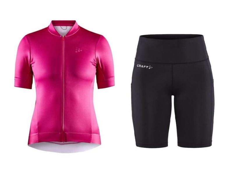 Craft CORE Essence Tight W 1907133 cyklodres - růžová + Craft ADV Essence 2hort W 1913207 kalhoty CRAFT