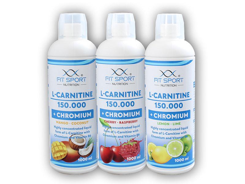 FitSport Nutrition 3x L-Carnitine 150000 + Chromium 1000ml Fitsport
