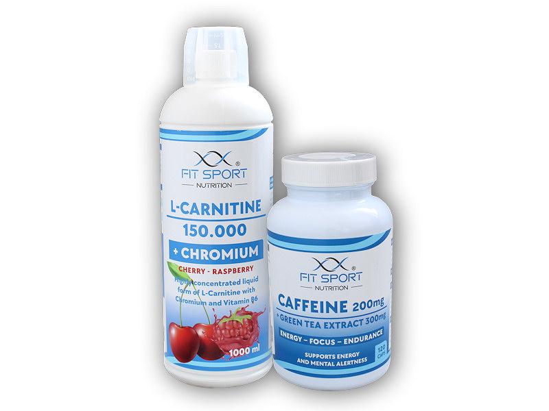 FitSport Nutrition L-Carnitine 150000+Chromium 1000ml+Caffeine 200mg+Green Tea 300mg 120 caps Fitsport