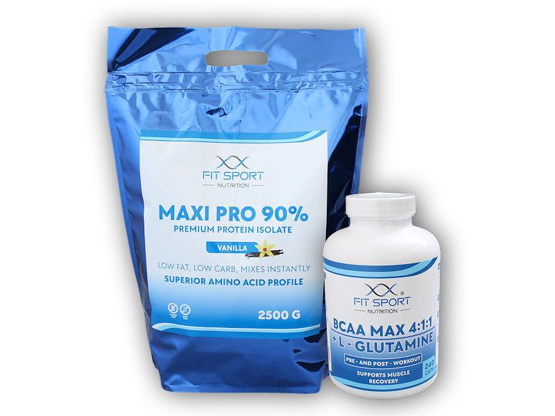 FitSport Nutrition Maxi Pro 90% 2500g + BCAA 4:1:1 240cps Fitsport