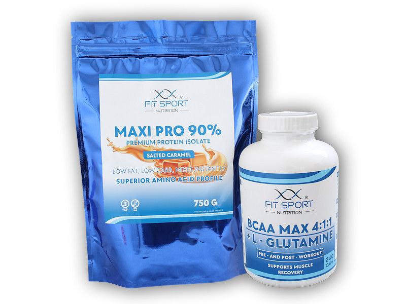 FitSport Nutrition Maxi Pro 90% 750g + BCAA 4:1:1 240cps Fitsport
