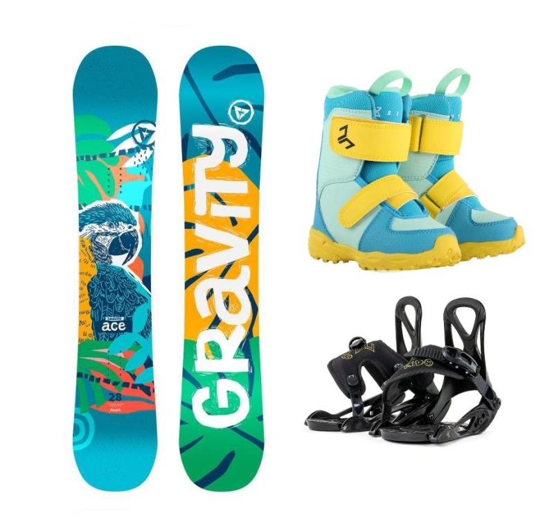 Gravity Ace dětský snowboard + Beany Kido vázání + Beany Joker boty Gravity