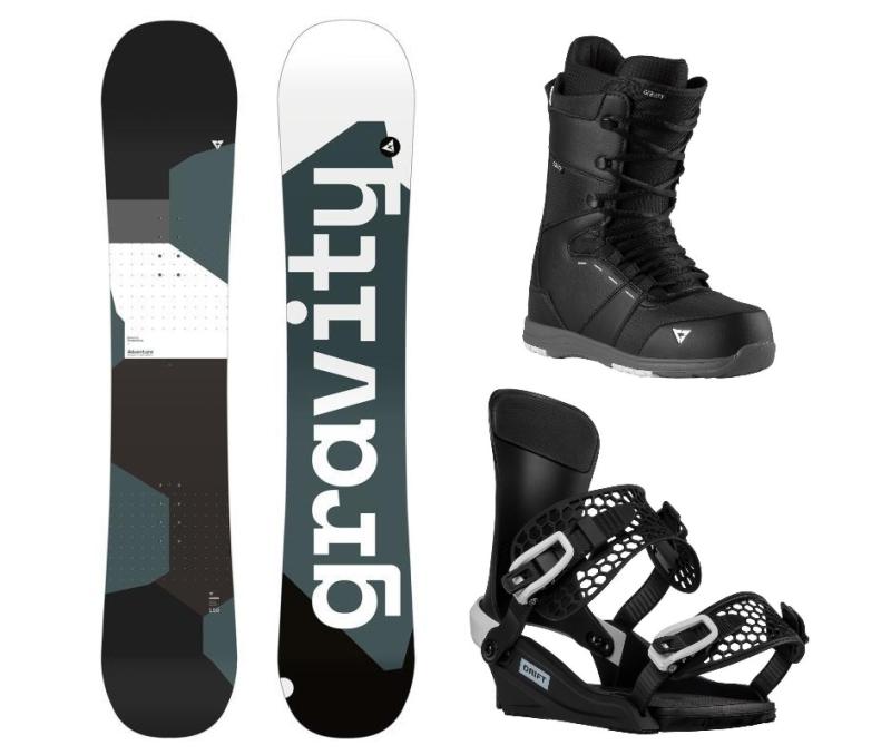 Gravity Adventure 24/25 snowboard + Gravity Drift black/white vázání + Gravity Void black/grey boty Gravity