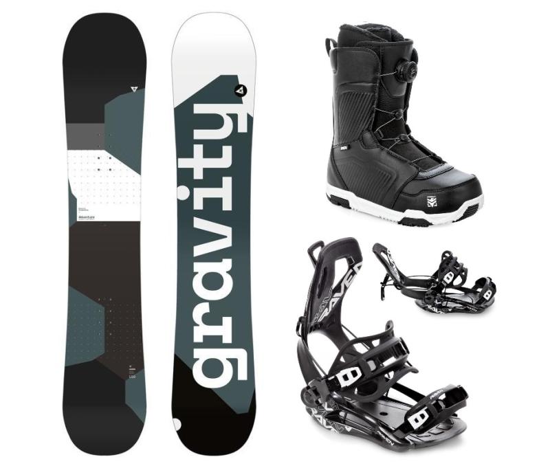 Gravity Adventure 24/25 snowboard + Raven Fastec FT360 black vázání + Raven Flush MOZ boty Gravity