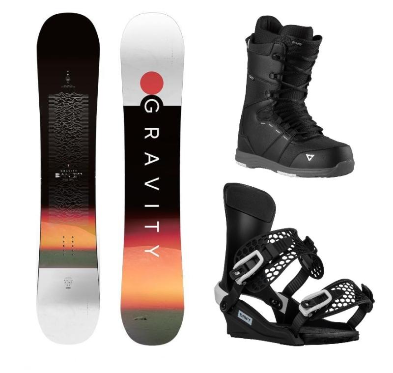 Gravity Bandit 24/25 snowboard + Gravity Drift black/white vázání + Gravity Void black/grey boty Gravity