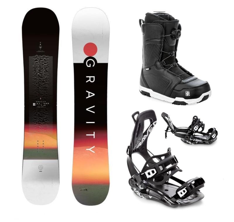 Gravity Bandit 24/25 snowboard + Raven Fastec FT360 black vázání + Raven Flush MOZ boty Gravity