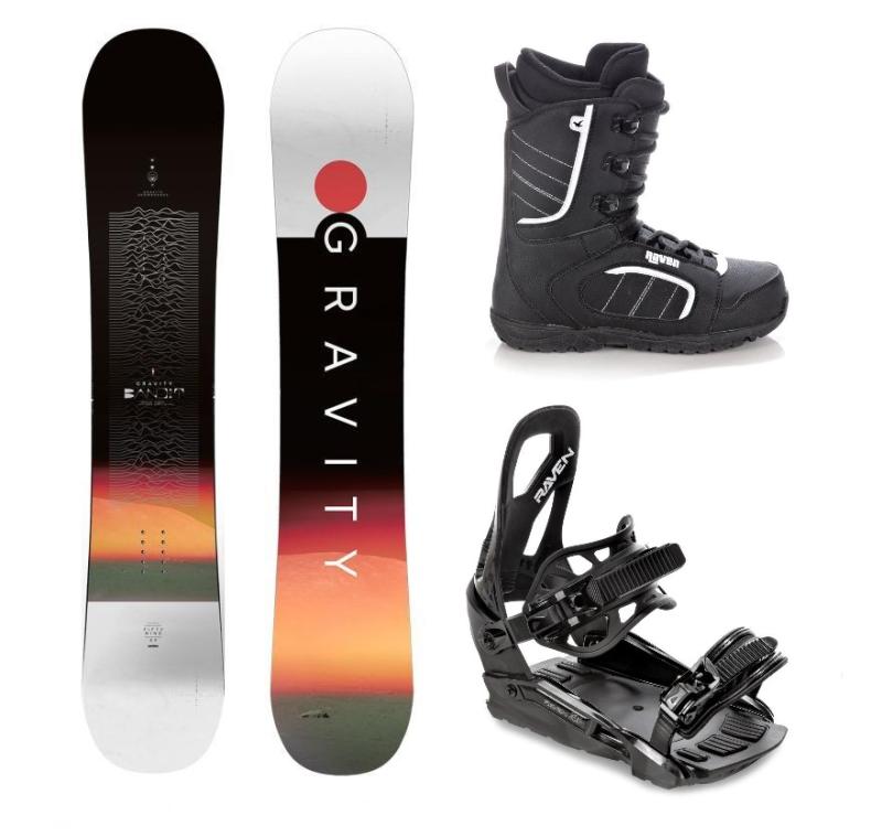 Gravity Bandit 24/25 snowboard + Raven S230 Black vázání + Raven Target obuv Gravity