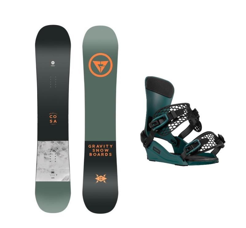 Gravity Cosa 24/25 pánský snowboard + Gravity Drift steel green vázání Gravity
