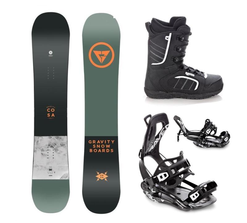 Gravity Cosa 24/25 snowboard + Raven Fastec FT360 black vázání + Raven Target obuv Gravity